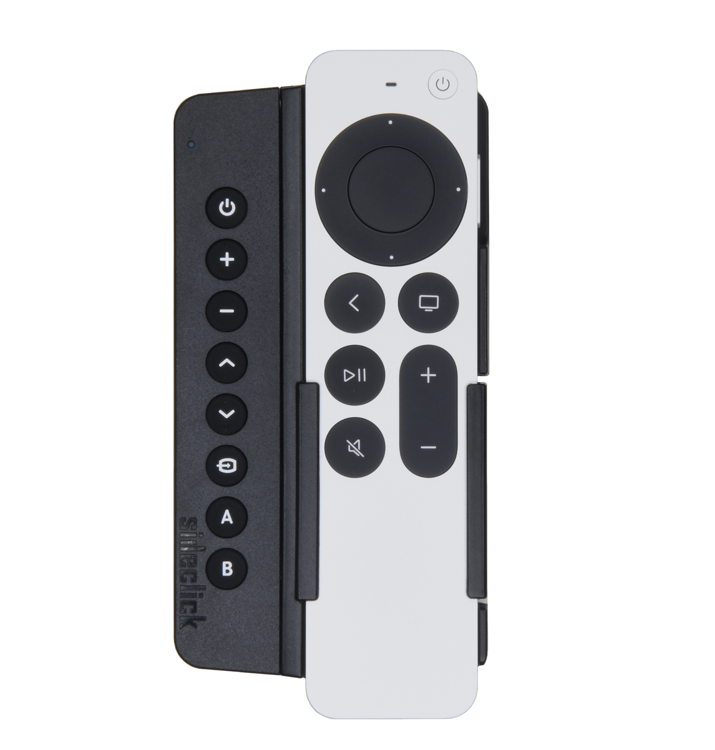 Sideclick Universal Remote Attachment for Apple TV 2nd Gen 4K - Silver Siri Remote