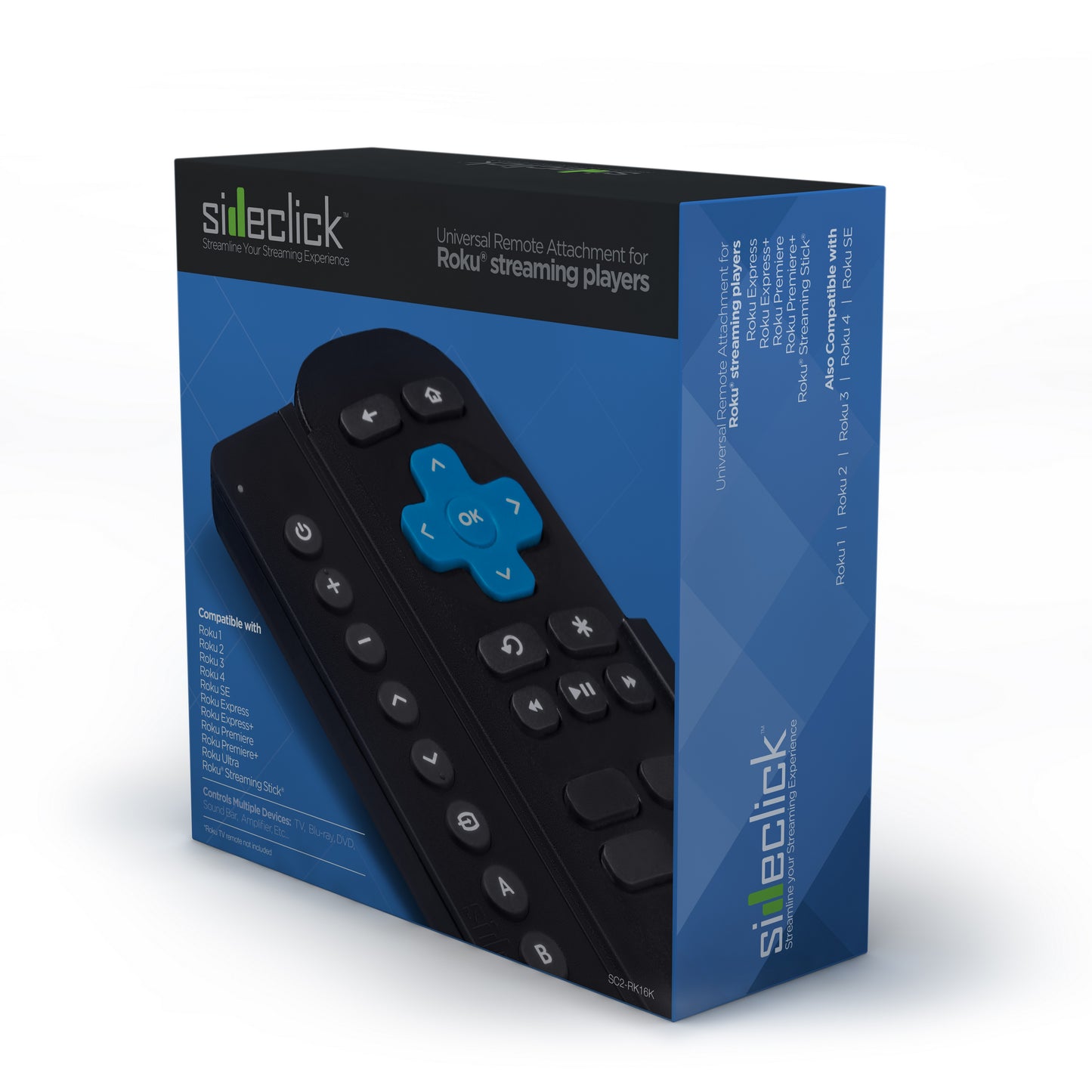 Sideclick Universal Remote Attachment for Roku® Streaming Players (New Model)